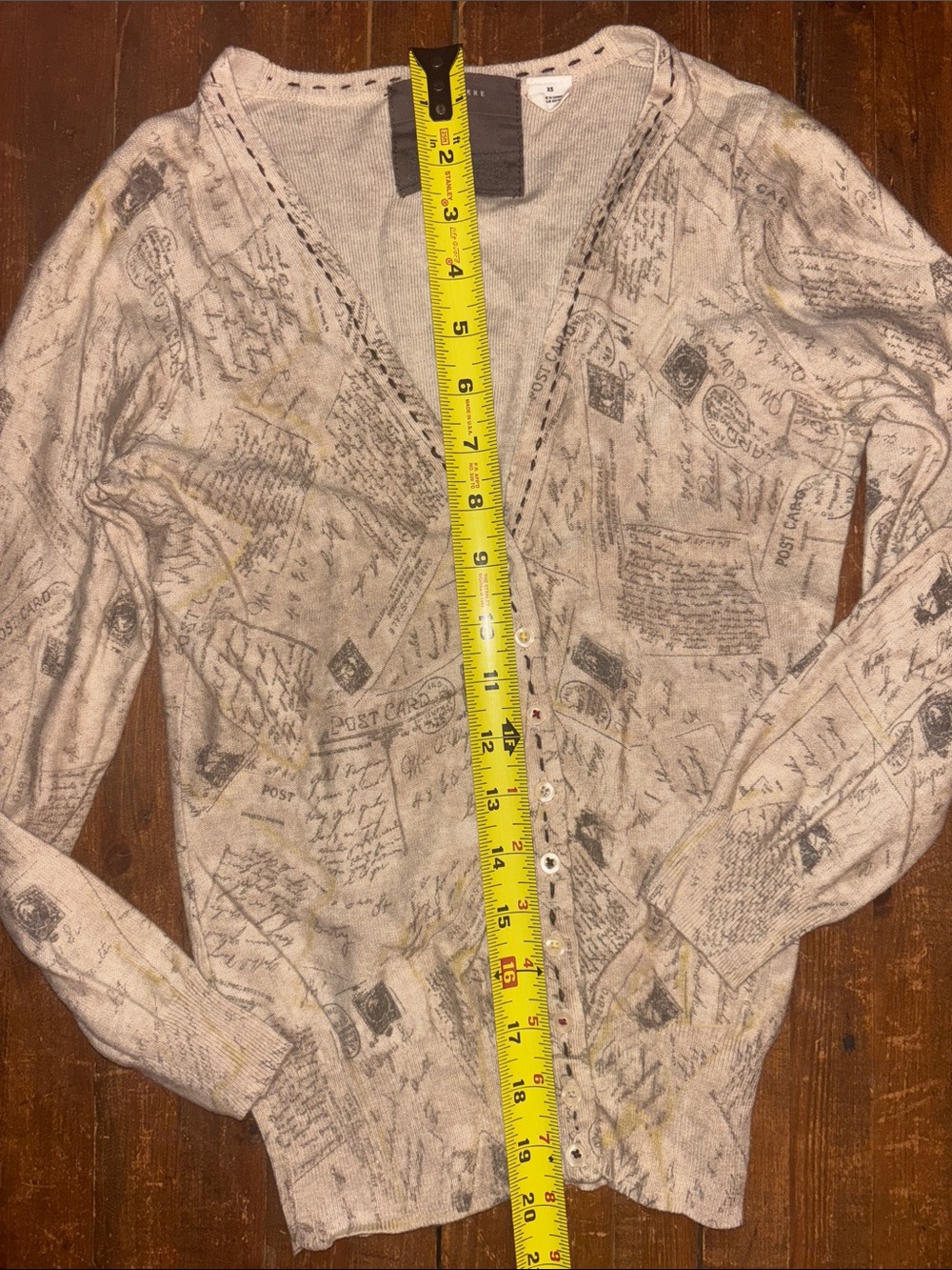 Anthropologie Cream/Beige Cardigan Sweater with V-Neck by Guinevere - Picture 8 of 8